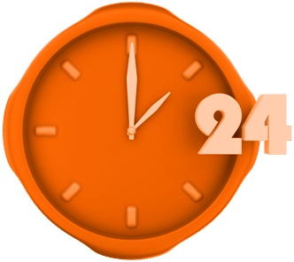 24 Hour Service 3D Icon